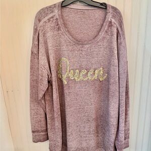 Lane Bryant Pink Queen (Bling)Textured Top